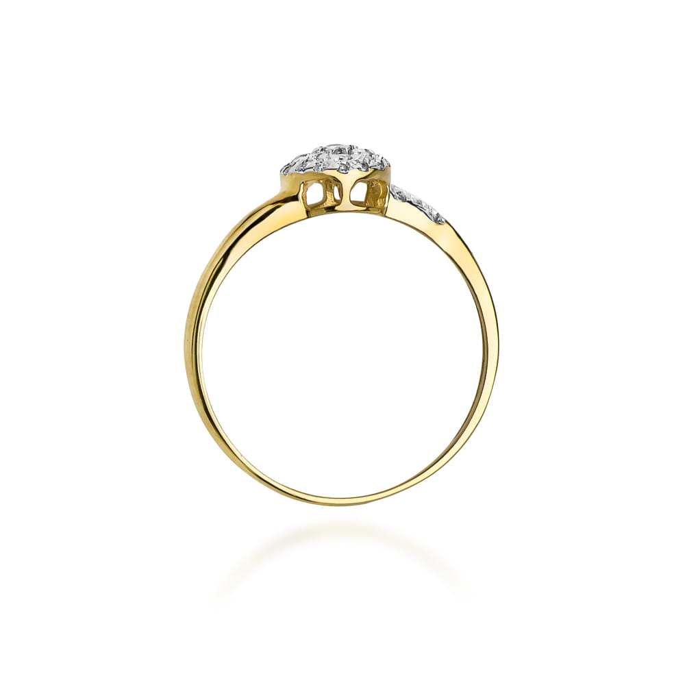Prsteň W018 s diamantmi, žlté zlato Au 585/1000 - 2