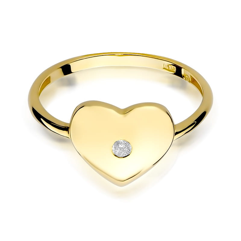 Prsteň W020 Diamant 0,03ct žlté zlato Au 585/1000 - 1