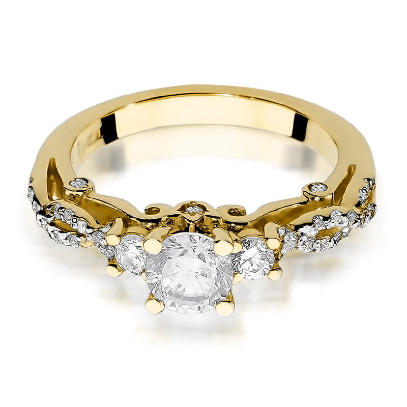 Prsteň W023 Diamant 0,70ct žlté zlato Au 585/1000 - 1