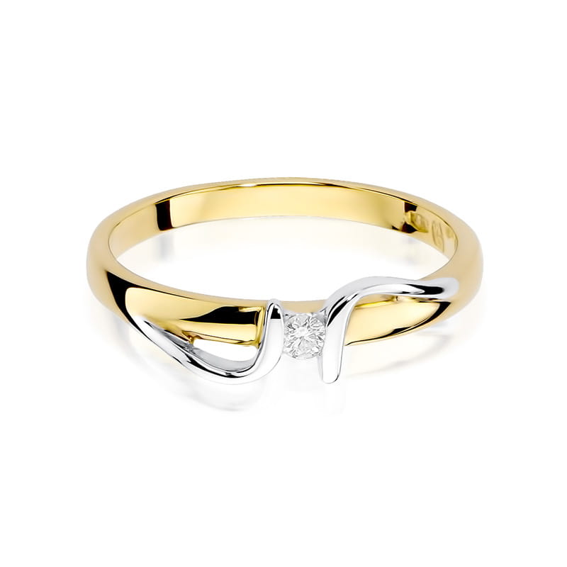 Prsteň W025 Diamant 0,05ct žlté zlato Au 585/1000 - 1