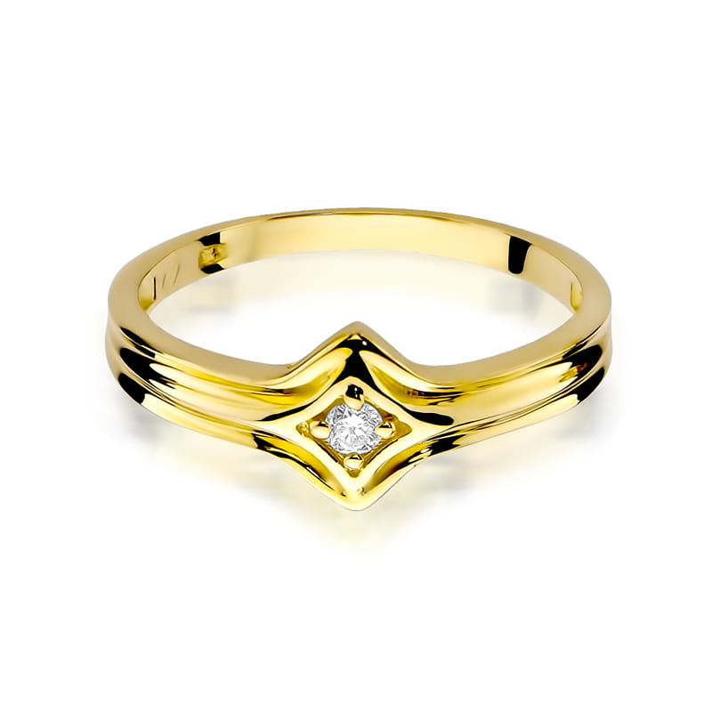 Prsteň W029 Diamant 0,05ct žlté zlato Au 585/1000 - 1