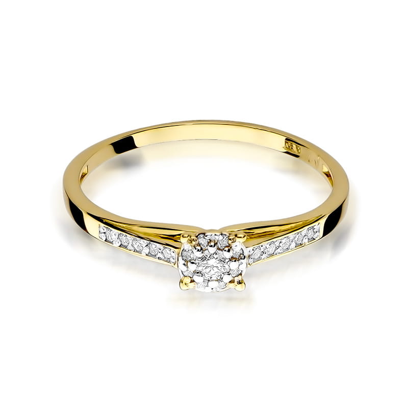 Prsteň W034 Diamant 0,04ct žlté zlato Au 585/1000 - 1