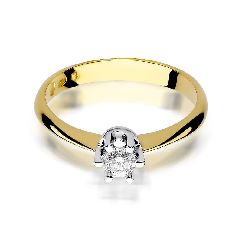Prsteň W036 Diamant 0,23ct žlté zlato Au 585/1000 - 1
