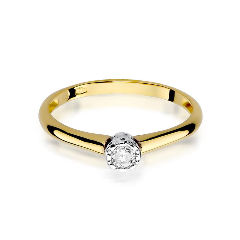 Prsteň W042 Diamant 0,13ct žlté zlato Au 585/1000 - 1