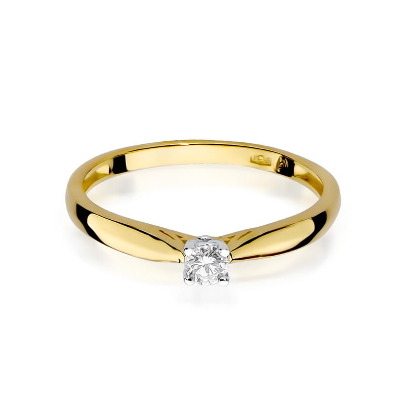 Prsteň W045 Diamant 0,10ct žlté zlato Au 585/1000 - 1