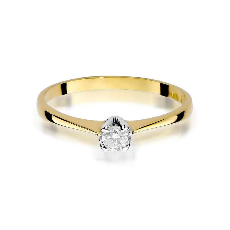Prsteň W047 Diamant 0,10ct žlté zlato Au 585/1000 - 1