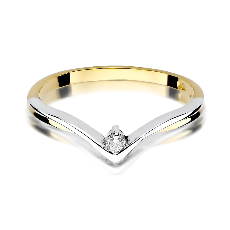 Prsteň W051 Diamant 0,04ct žlté zlato Au 585/1000 - 1