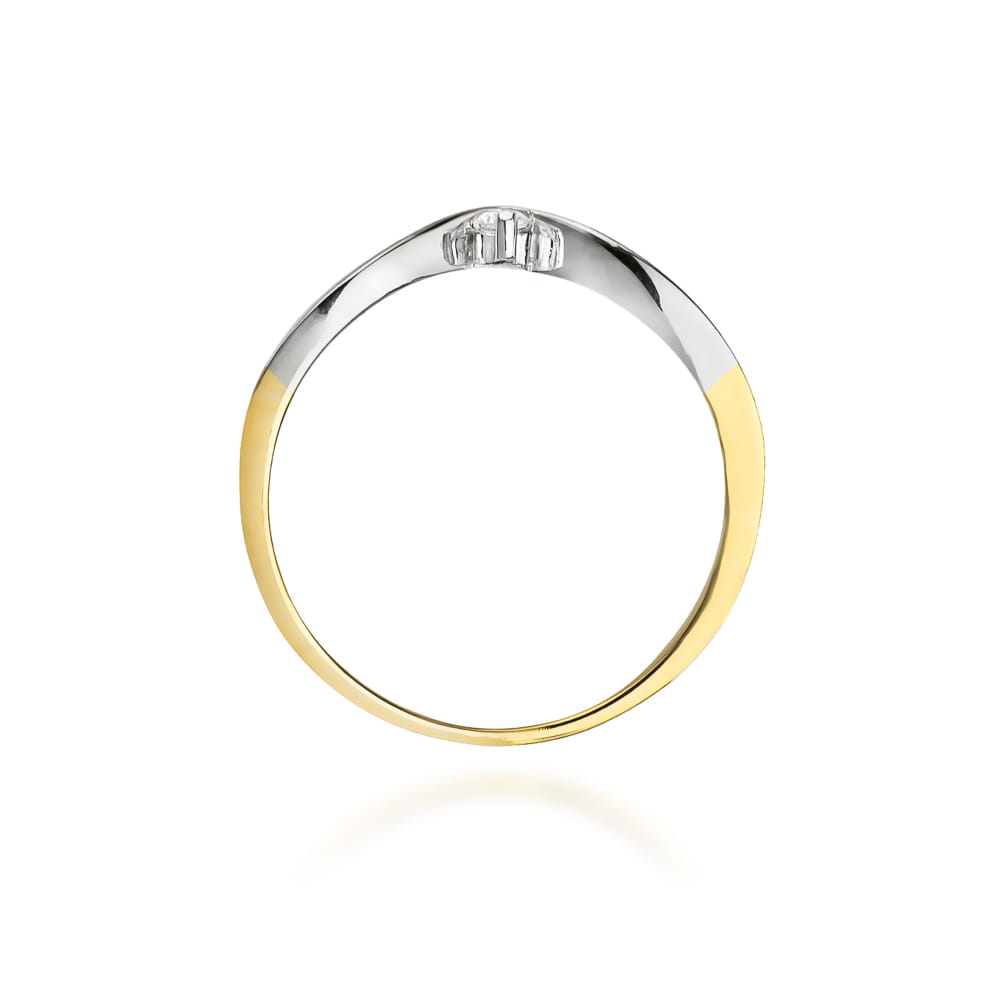 Prsteň W051 Diamant 0,04ct žlté zlato Au 585/1000 - 2