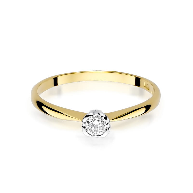 Prsteň W054 Diamant 0,10ct žlté zlato Au 585/1000 - 1