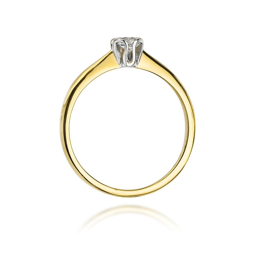 Prsteň W054 Diamant 0,10ct žlté zlato Au 585/1000 - 2