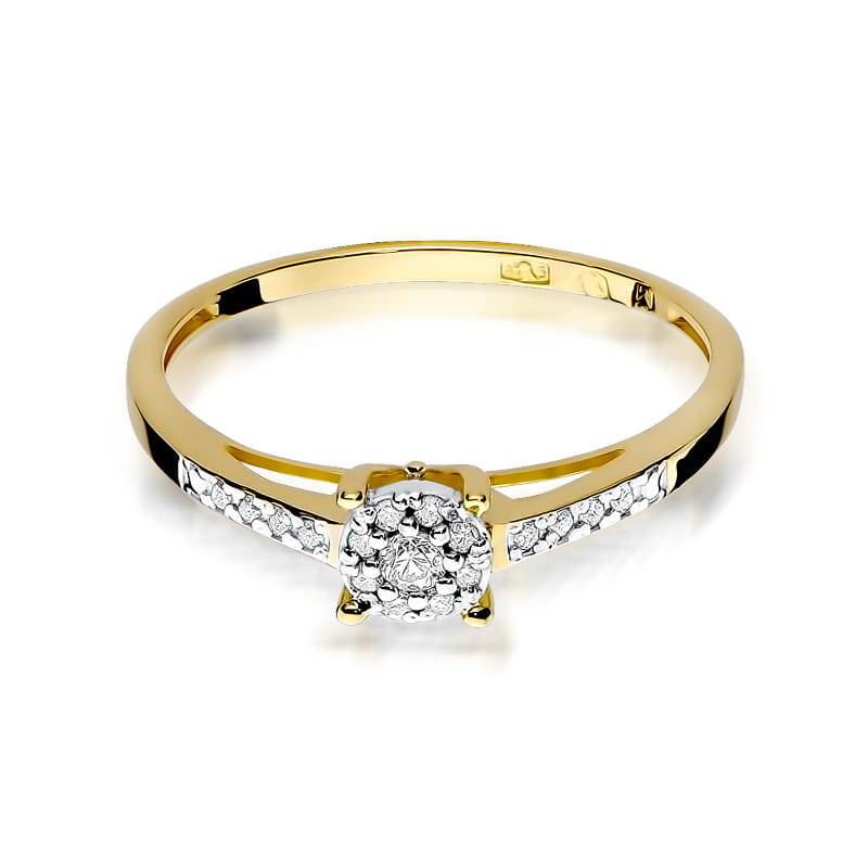 Prsteň W055 Diamant 0,04ct žlté zlato Au 585/1000 - 1
