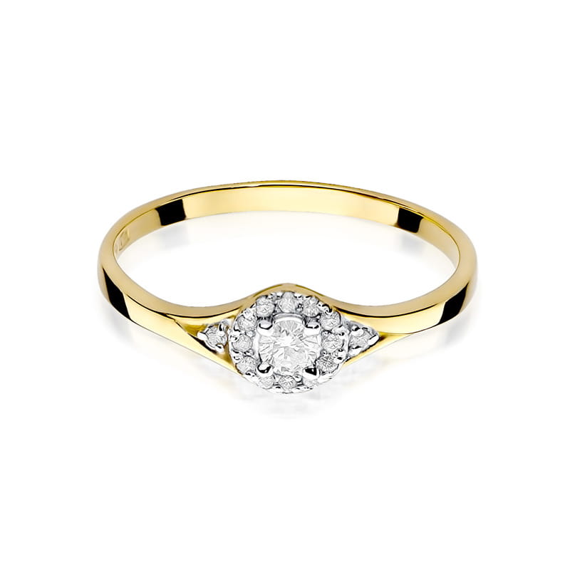 Prsteň W056 Diamant 0,10ct žlté zlato Au 585/1000 - 1