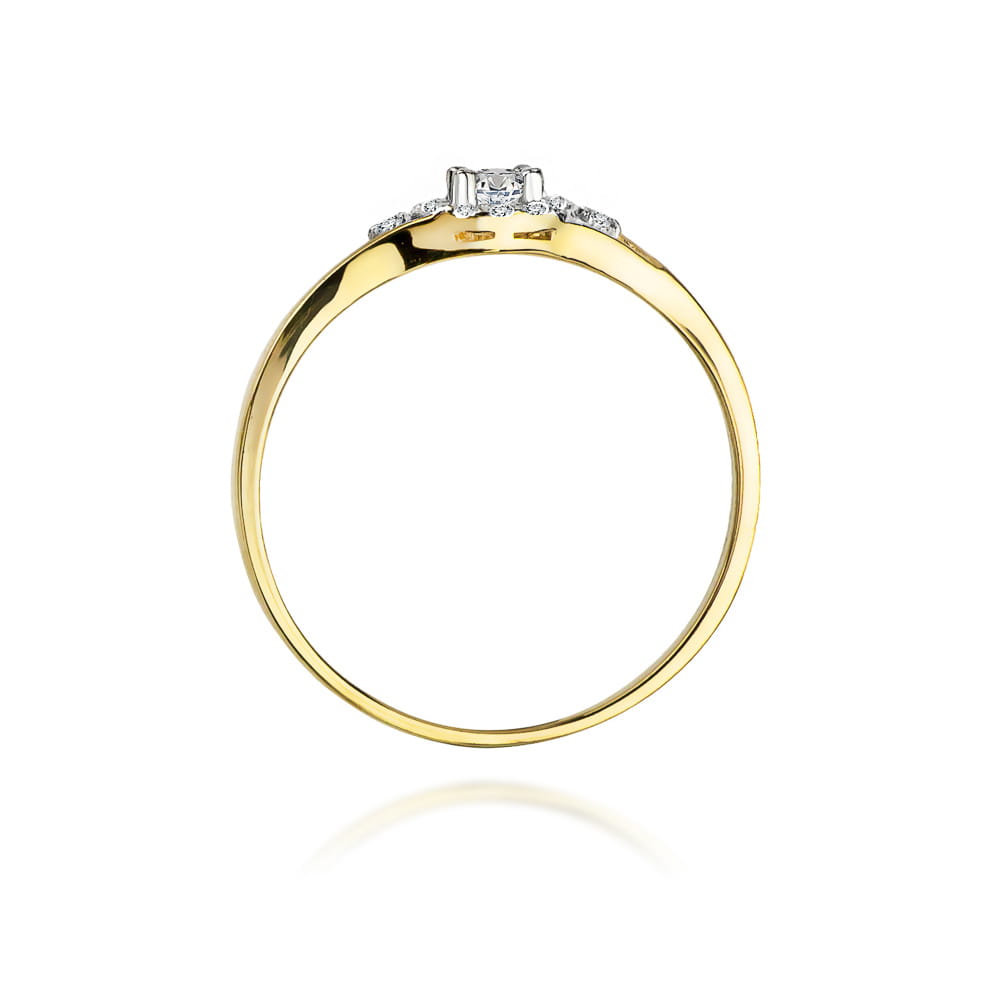 Prsteň W056 Diamant 0,10ct žlté zlato Au 585/1000 - 2