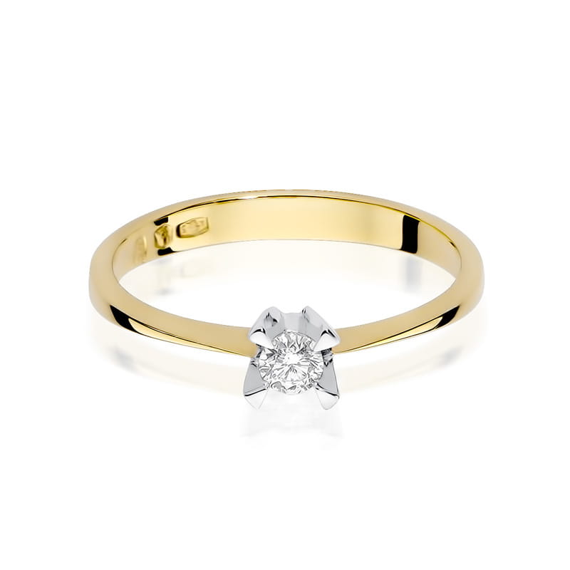 Prsteň W058 Diamant 0,12ct žlté zlato Au 585/1000 - 1
