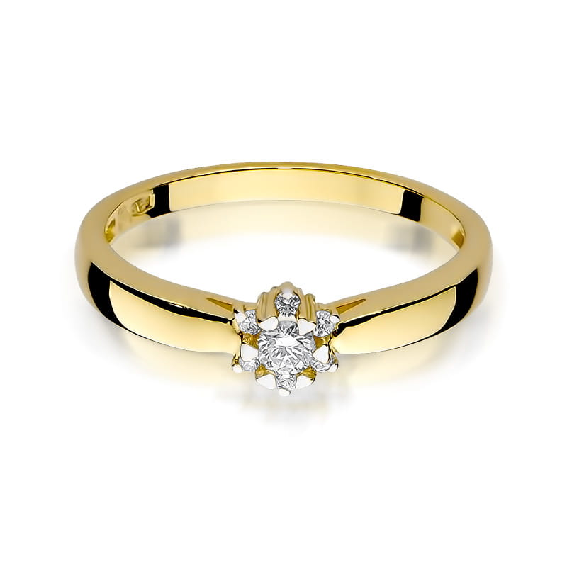 Prsteň W061 Diamant 0,10ct žlté zlato Au 585/1000 - 1