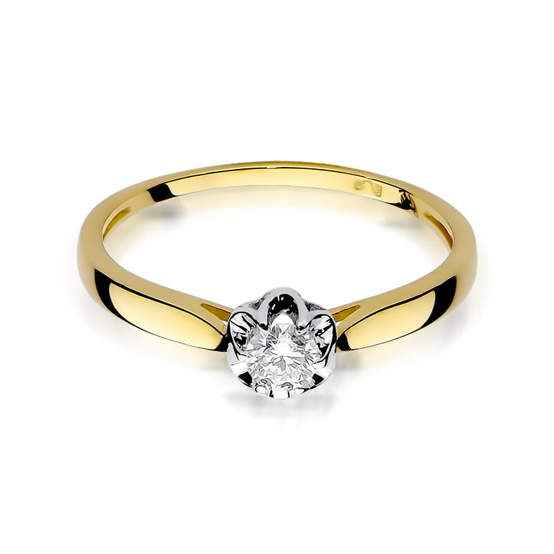 Prsteň W062 Diamant 0,15ct žlté zlato Au 585/1000 - 1
