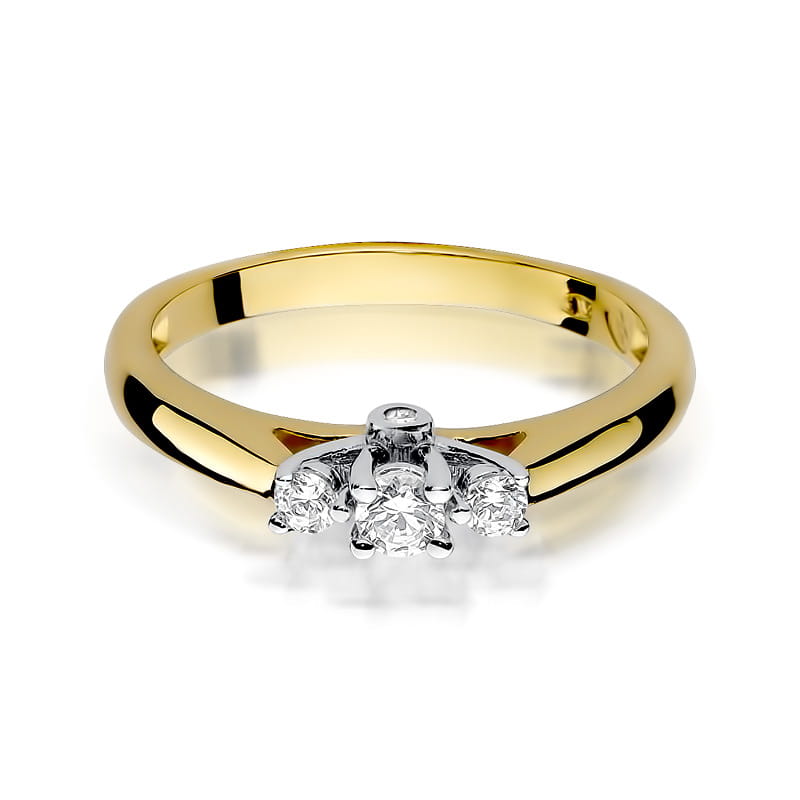 Prsteň W069 Diamant 0,10ct žlté zlato Au 585/1000 - 1