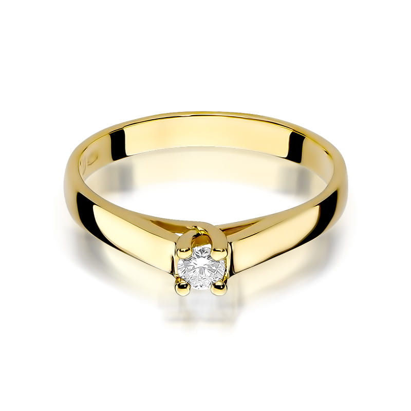 Prsteň W070 Diamant 0,10ct žlté zlato Au 585/1000 - 1