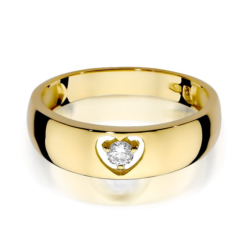 Prsteň W071 Diamant 0,10ct žlté zlato Au 585/1000 - 1