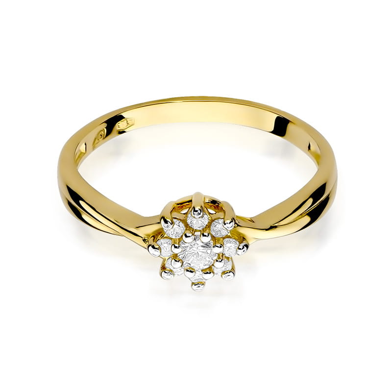 Prsteň W072 Diamant 0,10ct žlté zlato Au 585/1000 - 1
