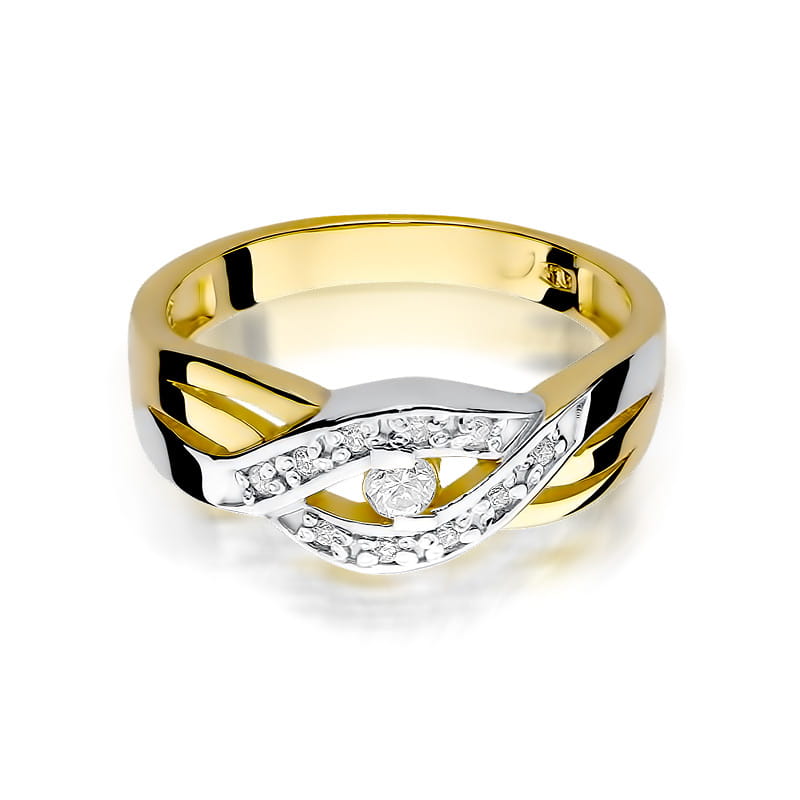 Prsteň W083 Diamant 0,05ct žlté zlato Au 585/1000 - 1