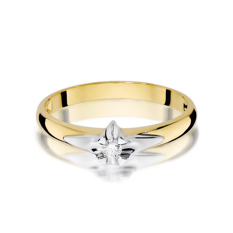 Prsteň W088 Diamant 0,04ct žlté zlato Au 585/1000 - 1