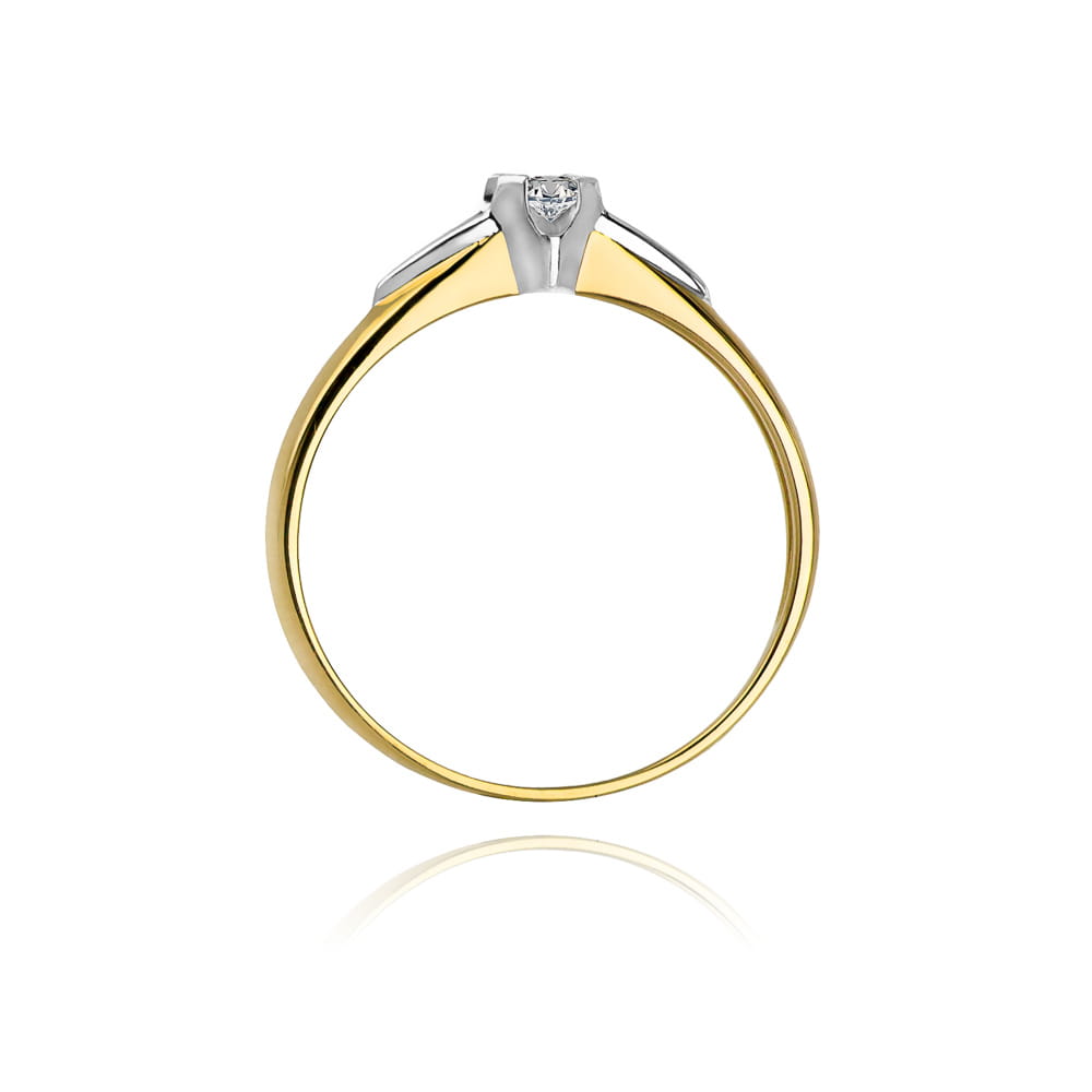 Prsteň W088 Diamant 0,04ct žlté zlato Au 585/1000 - 2