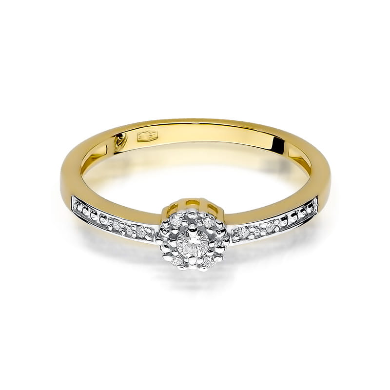 Prsteň W091 Diamant 0,02ct žlté zlato Au 585/1000 - 1