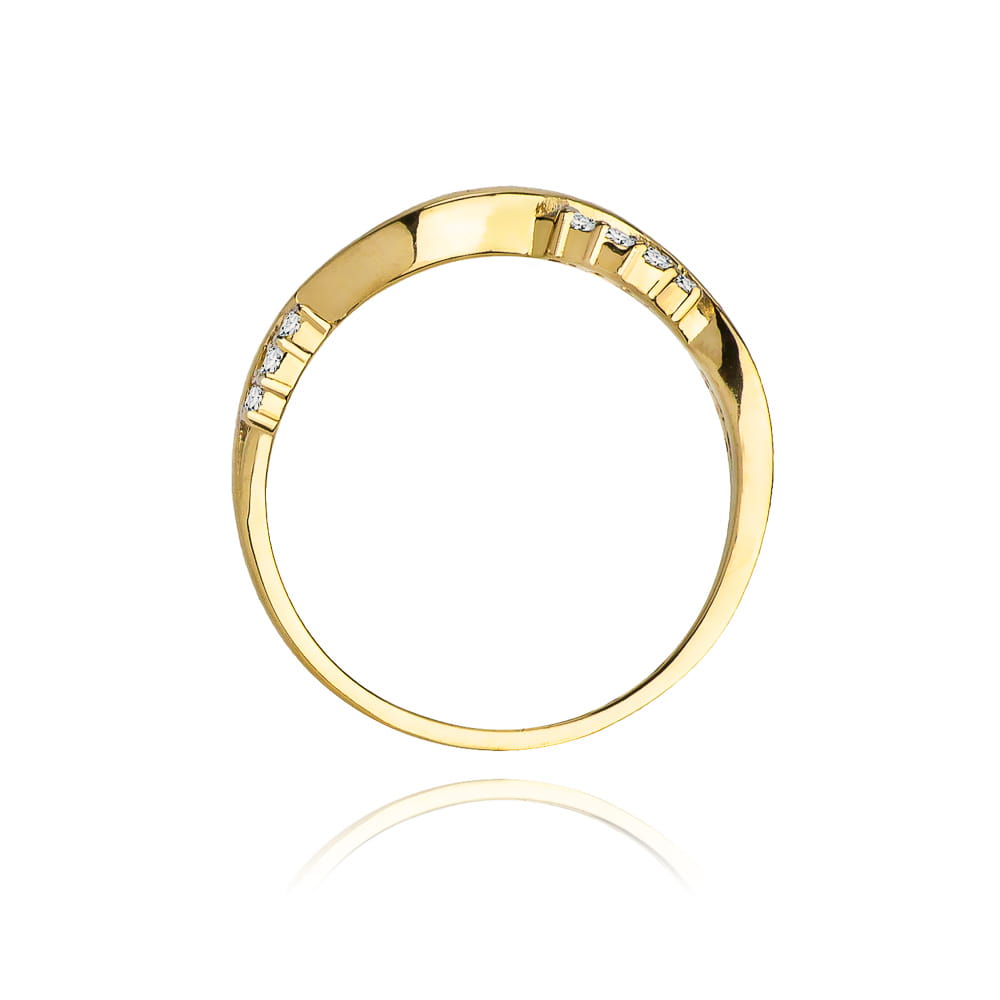 Prsteň W096 s diamantmi, žlté zlato Au 585/1000 - 2