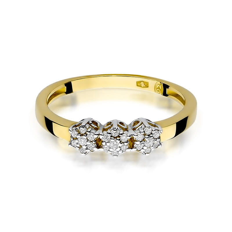 Prsteň W104 s diamantmi, žlté zlato Au 585/1000 - 1