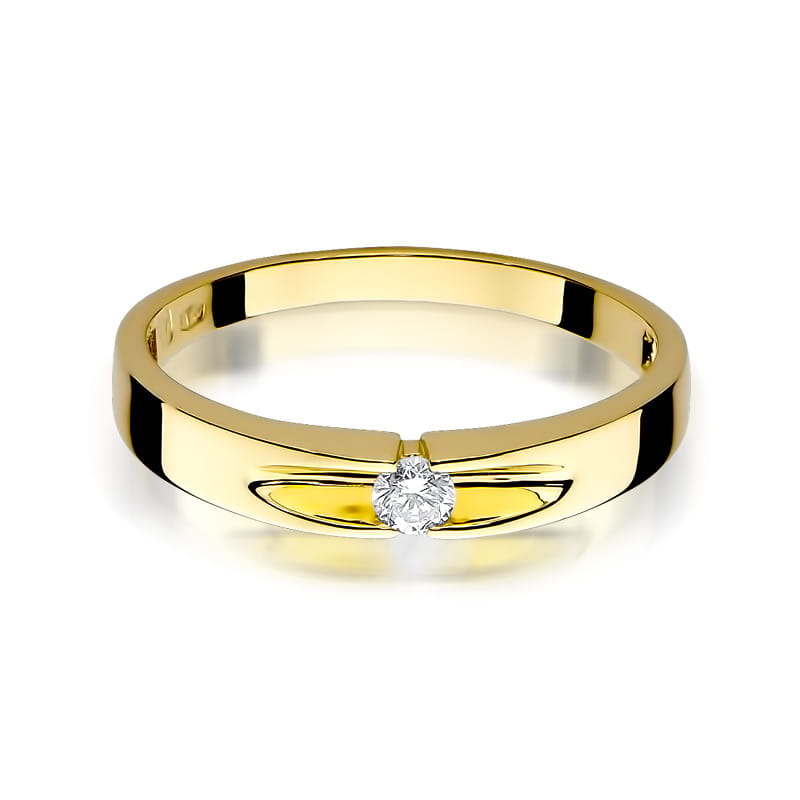W125 Diamantový prsteň 0,08ct žlté zlato Au 585/1000 - 1