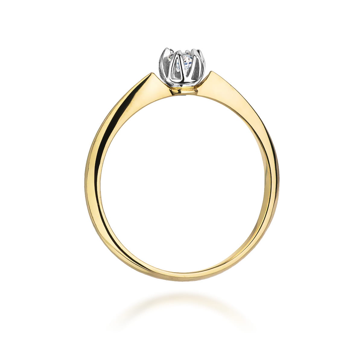 W134 Diamantový prsteň 0,10ct žlté zlato Au 585/1000 - 2