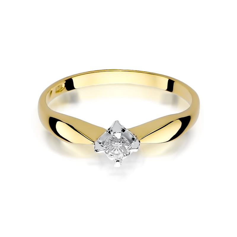 W171 Diamantový prsteň 0,12ct žlté zlato Au 585/1000 - 1