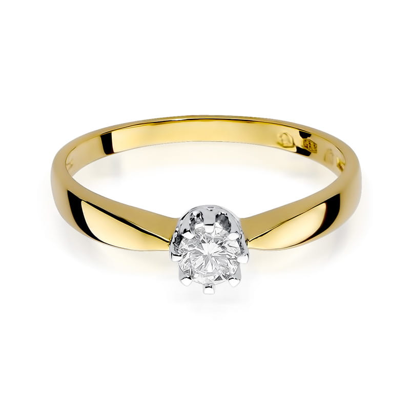 W173 Diamantový prsteň 0,15ct žlté zlato Au 585/1000 - 1