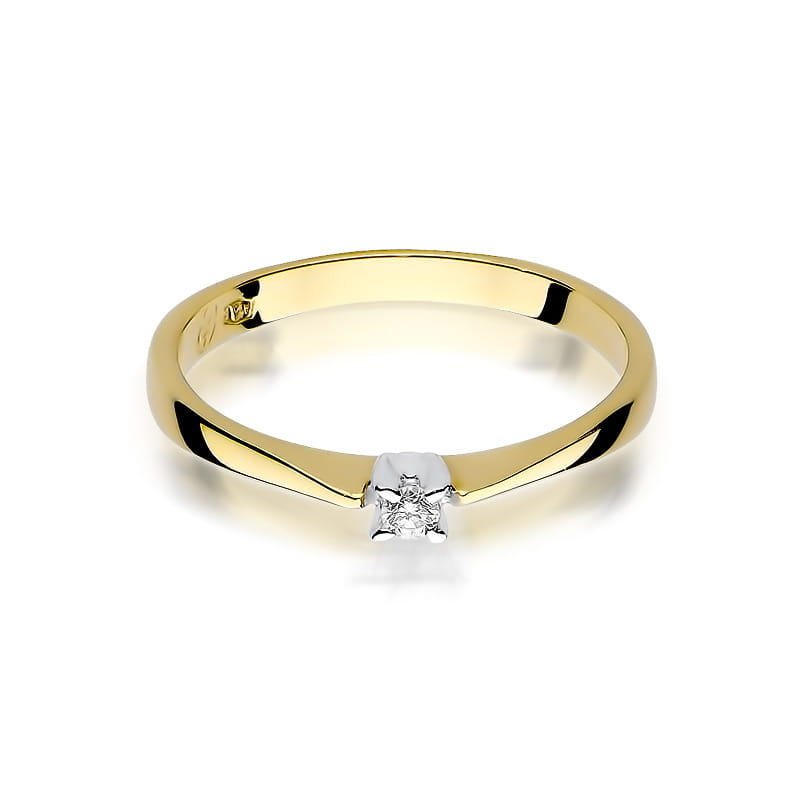 W175 Diamantový prsteň 0,03ct žlté zlato Au 585/1000 - 1