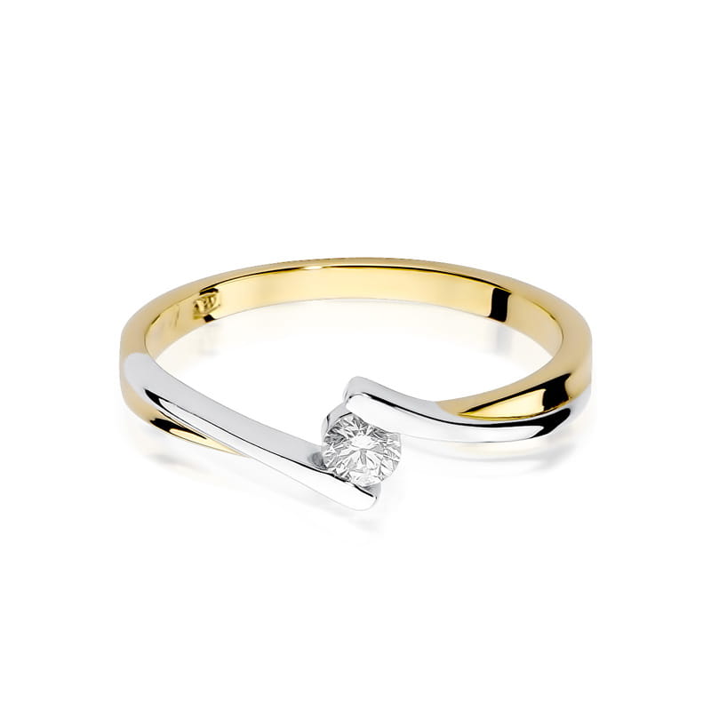 W180 Diamantový prsteň 0,10ct žlté zlato Au 585/1000 - 1
