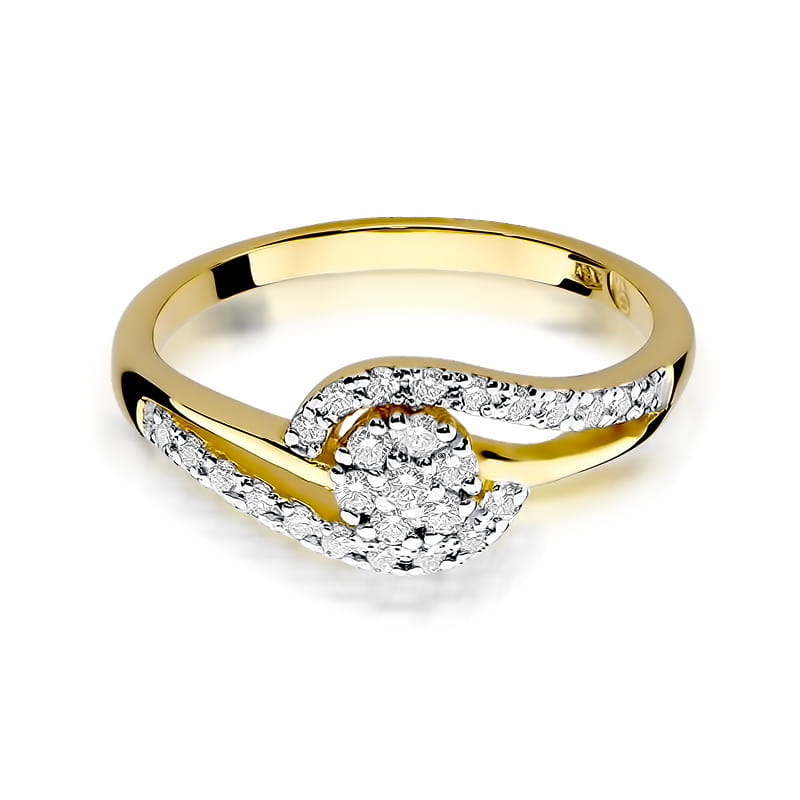 W184 Diamantový prsteň 0,10ct žlté zlato Au 585/1000 - 1