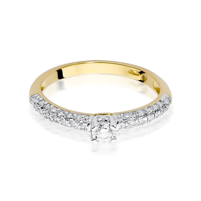 W200 Diamantový prsteň 0,15ct žlté zlato Au 585/1000 - 1