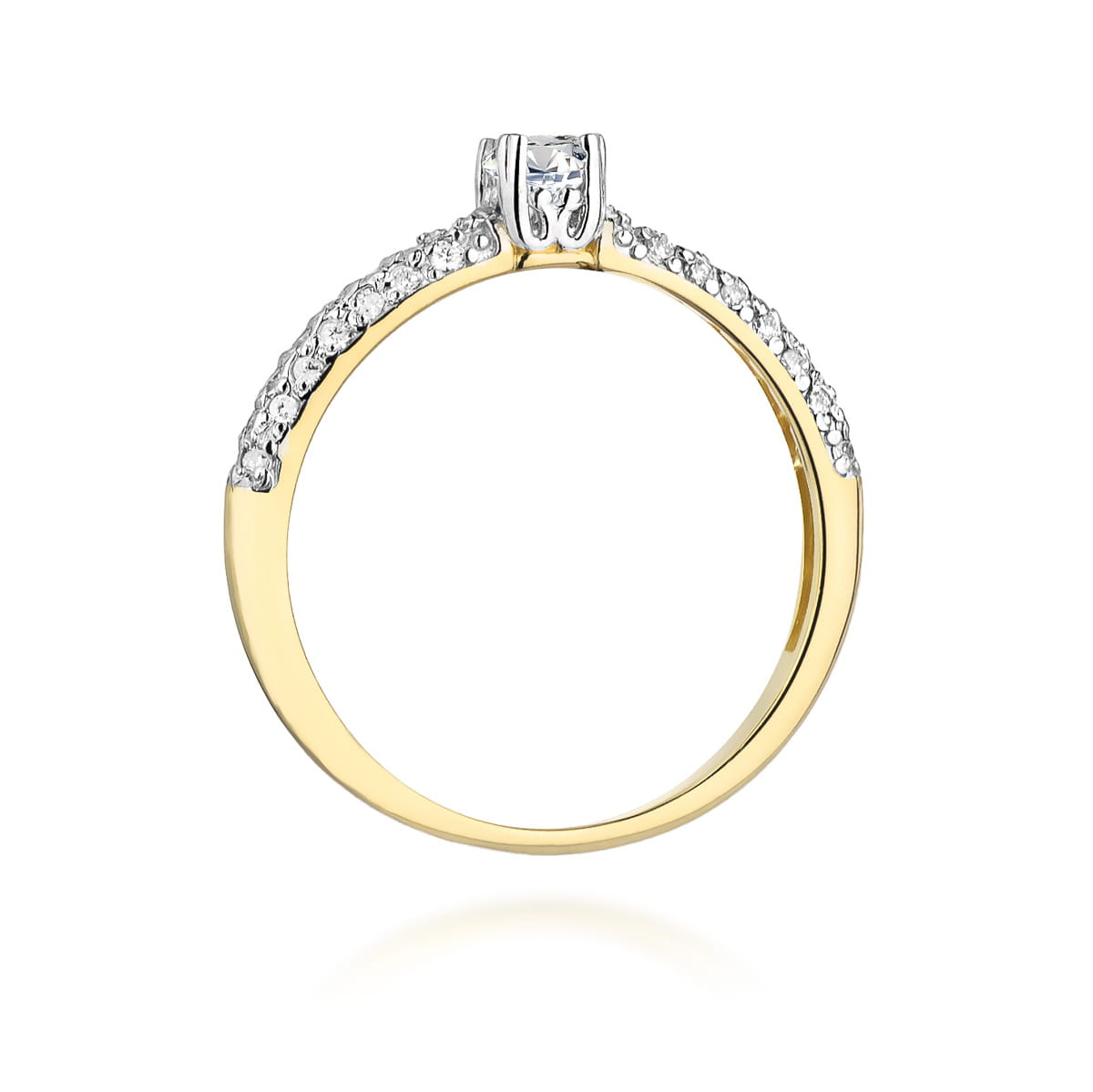 W200 Diamantový prsteň 0,15ct žlté zlato Au 585/1000 - 2