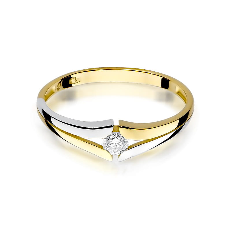 W207 Diamantový prsteň 0,08ct žlté zlato Au 585/1000 - 1