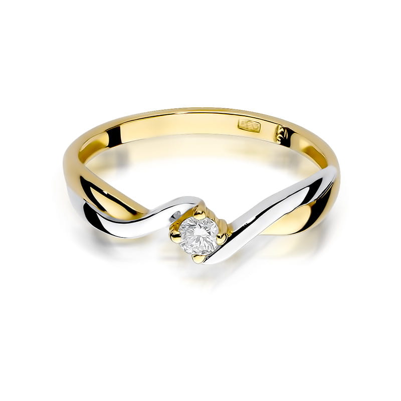W208 Diamantový prsteň 0,08ct žlté zlato Au 585/1000 - 1