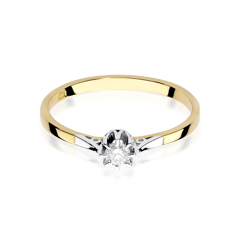 W209 Diamantový prsteň 0,10ct žlté zlato Au 585/1000 - 1