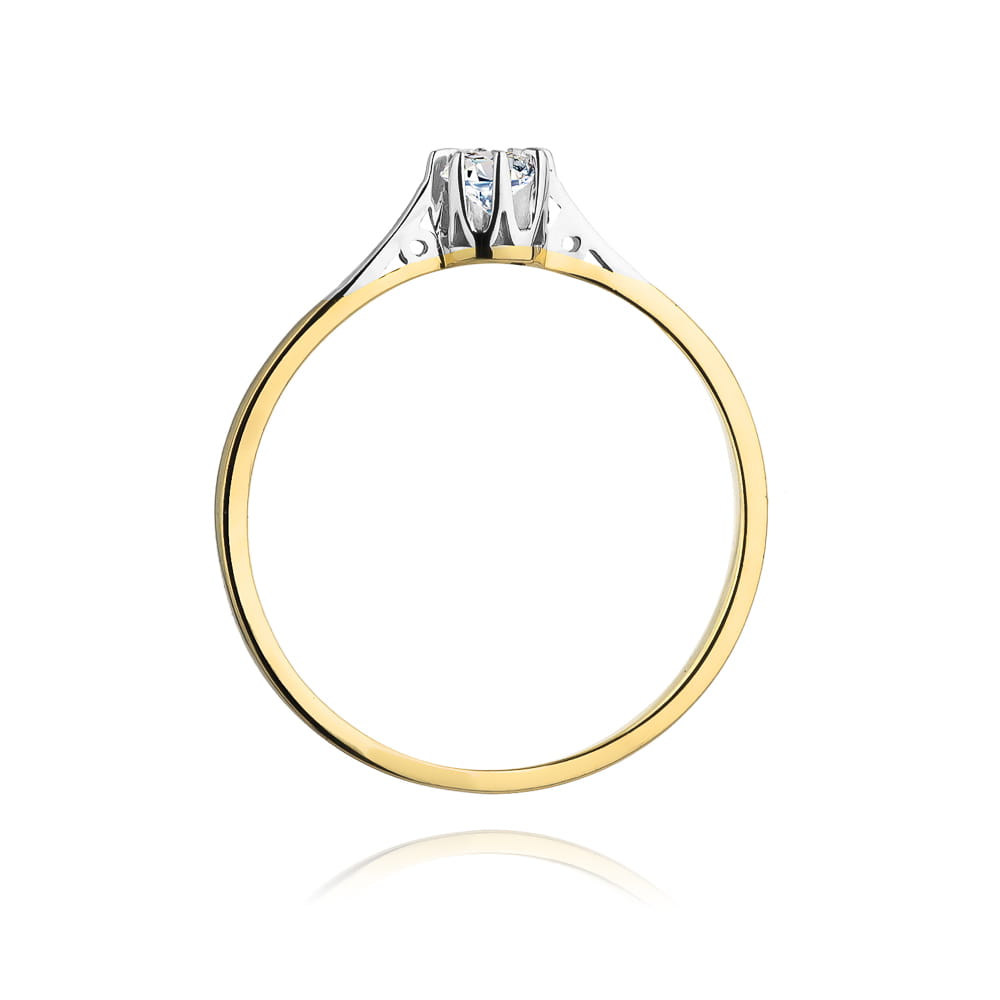 W209 Diamantový prsteň 0,10ct žlté zlato Au 585/1000 - 2