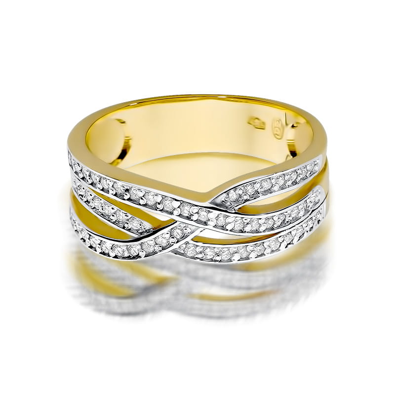 Prsteň W215 s diamantmi, žlté zlato Au 585/1000 - 1