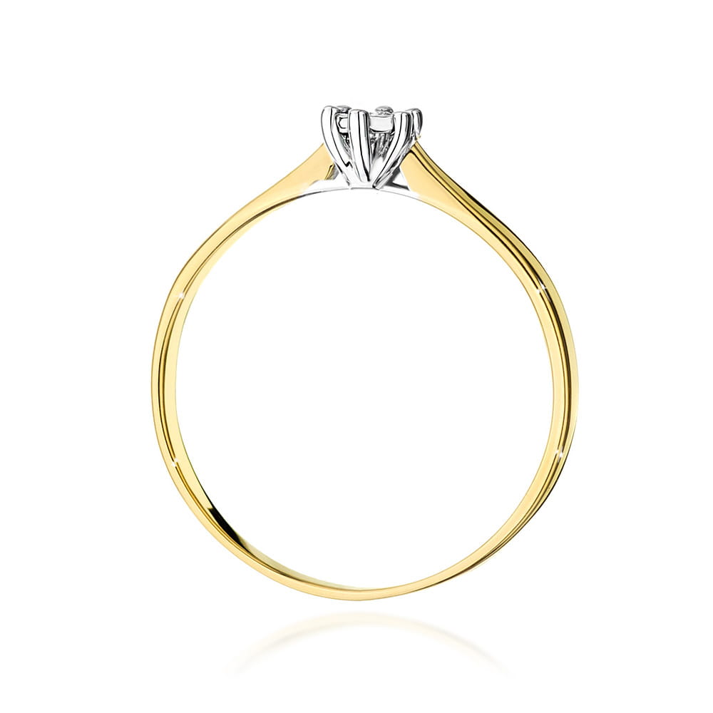 W222T Diamantový prsteň 0.01ct žlté zlato Au 585/1000 - 2