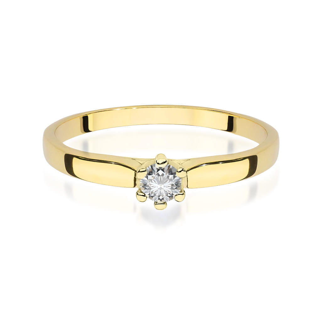 W222 Diamantový prsteň 0,15ct žlté zlato Au 585/1000 - 1
