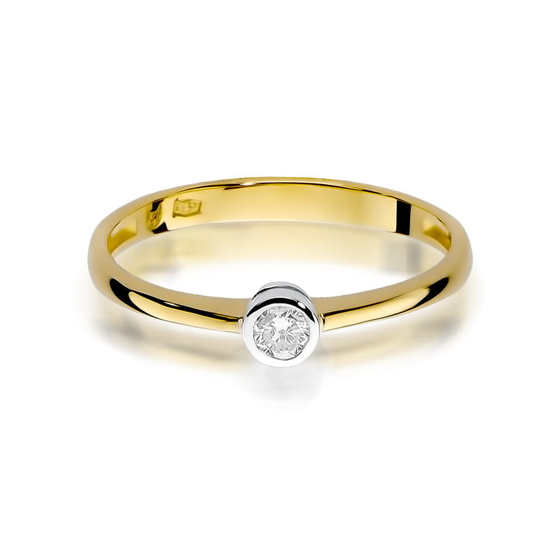 W224 Diamantový prsteň 0,08ct žlté zlato Au 585/1000 - 1