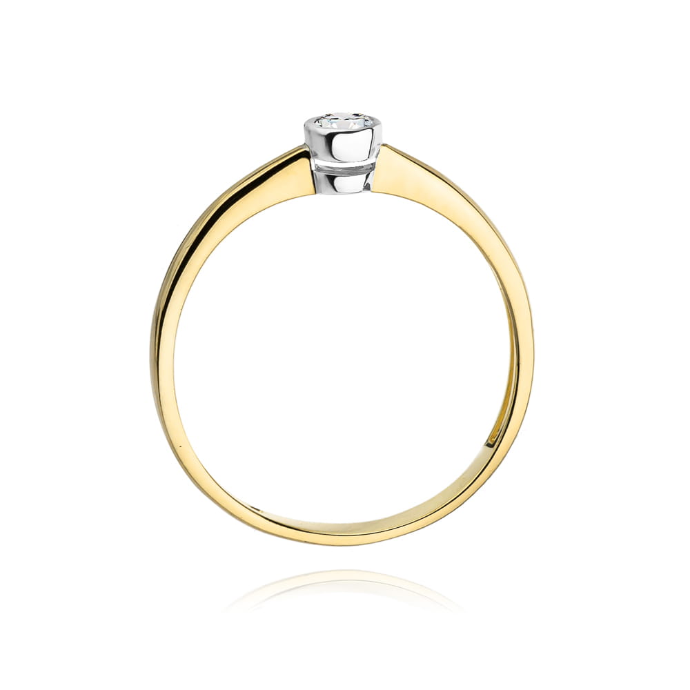 W224 Diamantový prsteň 0,10ct žlté zlato Au 585/1000 - 2