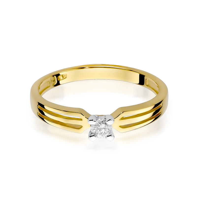 W226 Diamantový prsteň 0,10ct žlté zlato Au 585/1000 - 1