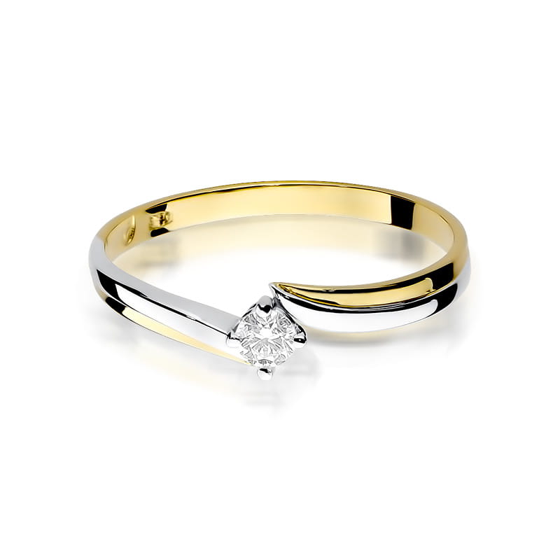 W231 Diamantový prsteň 0,10ct žlté zlato Au 585/1000 - 1